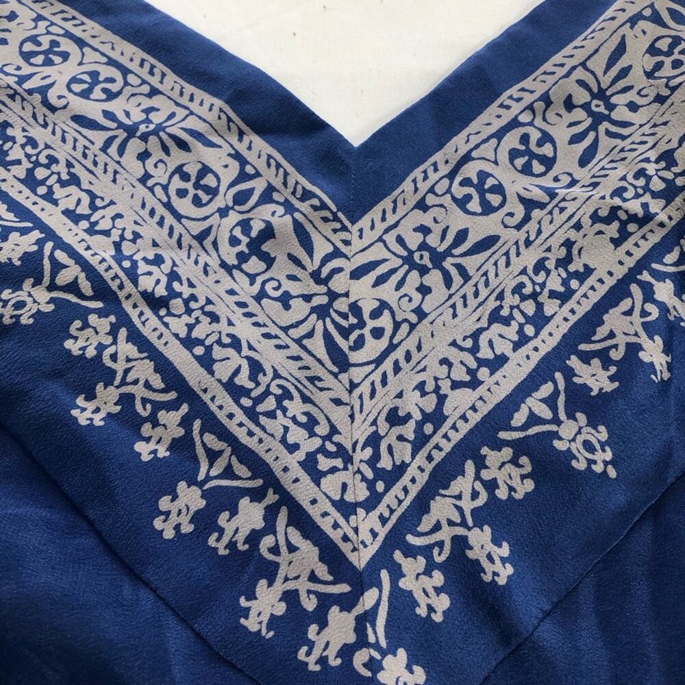 Anthropologie blue moonset asymmetrical handkerchief v neck tank top silk sz 4 - Picture 10 of 11